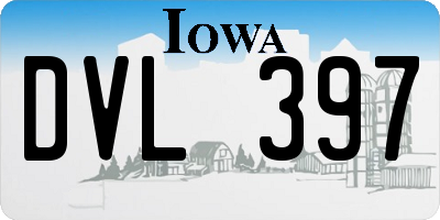IA license plate DVL397