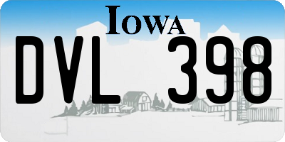 IA license plate DVL398