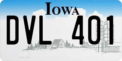 IA license plate DVL401
