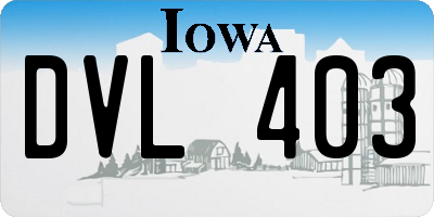 IA license plate DVL403