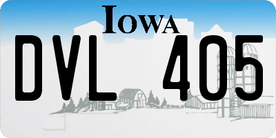 IA license plate DVL405