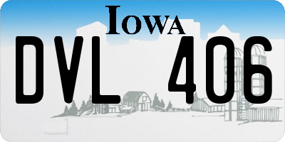 IA license plate DVL406