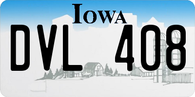 IA license plate DVL408