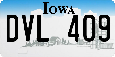 IA license plate DVL409