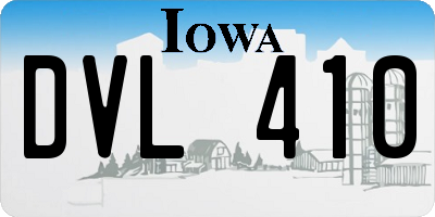 IA license plate DVL410