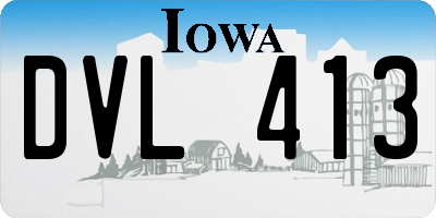IA license plate DVL413