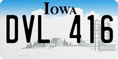 IA license plate DVL416