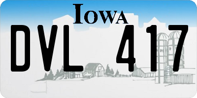 IA license plate DVL417