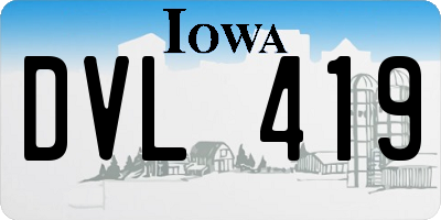 IA license plate DVL419