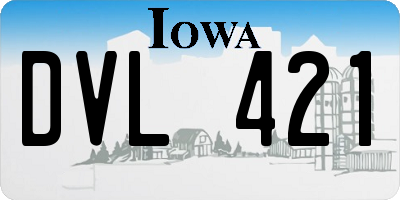 IA license plate DVL421