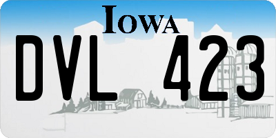 IA license plate DVL423