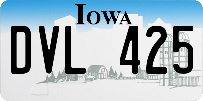 IA license plate DVL425
