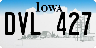 IA license plate DVL427