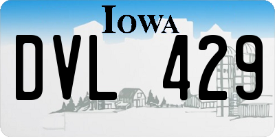 IA license plate DVL429