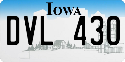 IA license plate DVL430