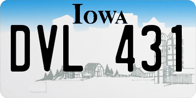 IA license plate DVL431