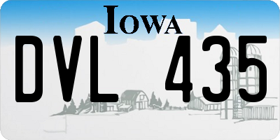 IA license plate DVL435