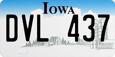 IA license plate DVL437