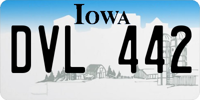 IA license plate DVL442