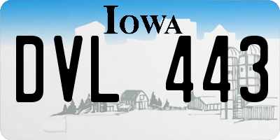 IA license plate DVL443