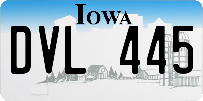 IA license plate DVL445