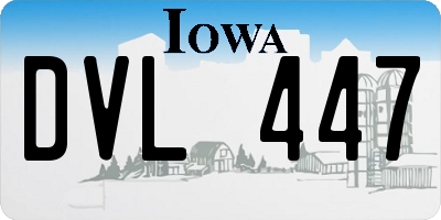 IA license plate DVL447