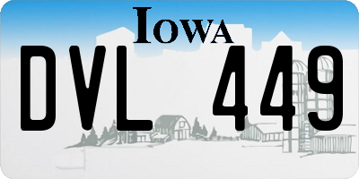 IA license plate DVL449