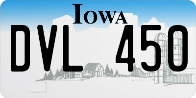 IA license plate DVL450