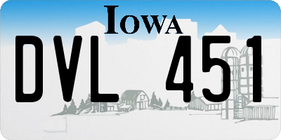 IA license plate DVL451
