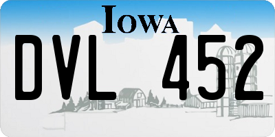 IA license plate DVL452
