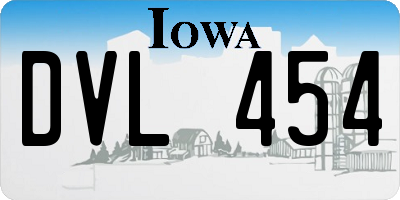IA license plate DVL454
