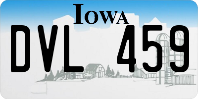IA license plate DVL459