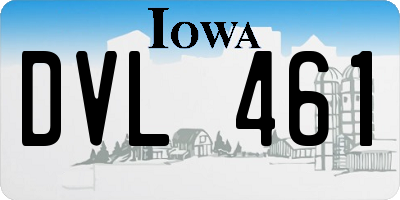 IA license plate DVL461