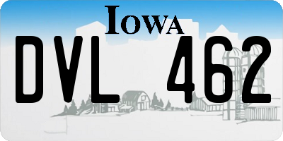 IA license plate DVL462