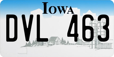 IA license plate DVL463