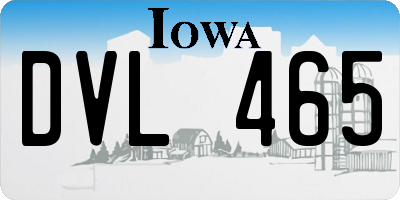 IA license plate DVL465