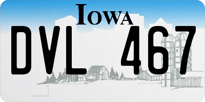 IA license plate DVL467