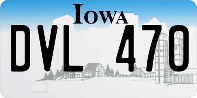 IA license plate DVL470