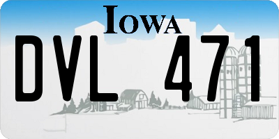IA license plate DVL471
