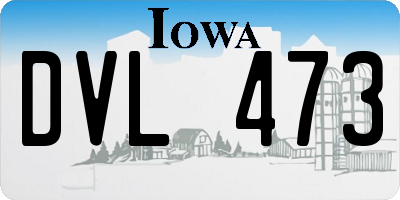 IA license plate DVL473