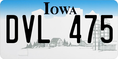 IA license plate DVL475