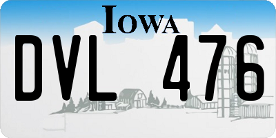 IA license plate DVL476