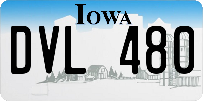 IA license plate DVL480