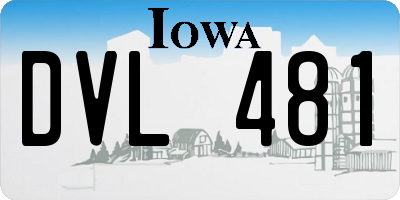 IA license plate DVL481