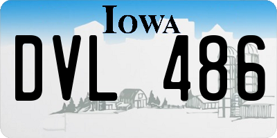 IA license plate DVL486
