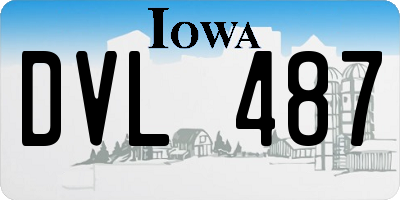 IA license plate DVL487