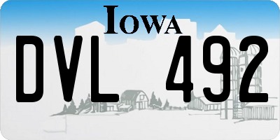 IA license plate DVL492