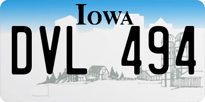 IA license plate DVL494
