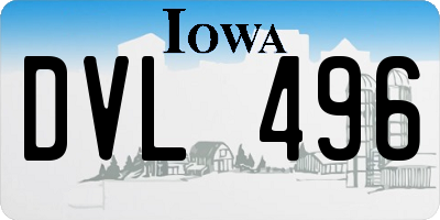 IA license plate DVL496