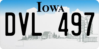 IA license plate DVL497